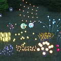 Colorful Outdoor Lights With Various Shapes Flower Butterfly And Round Designs For Garden Grass Decoration