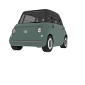 Fiat Topolino Mint Green Vintage Cabriolet Car With Rear Storage Bag