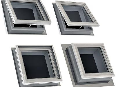 Modern Casement Windows With Aluminum Frames And Multiple Opening Angles 3d model