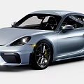 Silver Sports Car With Sleek Design Front Headlights And Alloy Wheels