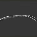 Detailed White Snake Skeleton 3D Model with Reflection on Dark Background