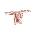 Elegant Red Veined Marble Console Table Modern Entryway Side Cabinet For Luxury Hallway Home Decor