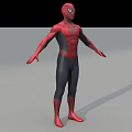 Game Movie Character SpiderMan 3D Model Red and Blue Costume with Spider Emblem Standing