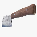 Vintage Kitchen Cleaver With Wooden Handle And Worn Blade Texture For Cooking