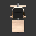Simple Modern Dining Chair With Wooden Seat And Metal Frame For Home Interior