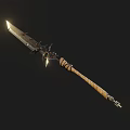 Crossed Weapons With Metal Blades Wooden Handles And Intricate Decorative Design Details