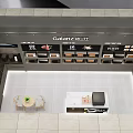 Galanz Mall Counter Displaying Kitchen Appliances With Modern Racks And Setup 3d model