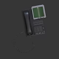 Digital Corded Telephone With Green Screen Display And Keypad Design
