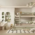 Kids Room Interior Design With Light Green Bunk Bed Desk Chair And Toys