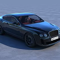 Black Bentley Coupe Sports Car With Red Interior And Luxury Sleek Design
