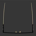 Stylish Modern Sunglasses Jewelry With Black Frame Blue Gradient Lens And Gold Accents
