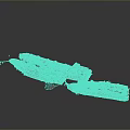 Blue Garbage Collection Boat Managing Waste Disposal On Water Surface