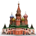 Ancient Russian Architecture With Colorful Domes Red Walls And Green Base