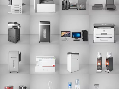 modern office appliances office accessories electrical appliances 3d model