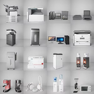 modern office appliances office accessories electrical appliances 3d model