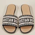 Christian Dior Flat Sandals With Logo Strap Comfortable Casual Style For Women Everyday Wear