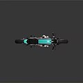 Custom Designed Motorcycle With Teal Wheels Black Frame And Chrome Accents 3d model