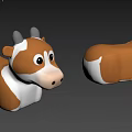 Cute Brown And White Cartoon Reptile Toys In Front And Side Views On Grey Background