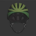 Green And Black Striped Cycling Helmet With Ventilated Structure And Sleek Design