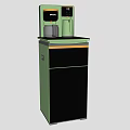 Modern Green Kitchen Cabinet Units With Top Mounted Small Appliances