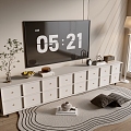 Modern Cream Style TV Cabinet Whole Cabinet Sideboard Cabinet Balcony Cabinet Storage Cabinet Entrance Cabinet 3d model