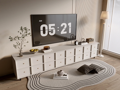 Modern Cream Style TV Cabinet Whole Cabinet Sideboard Cabinet Balcony Cabinet Storage Cabinet Entrance Cabinet 3d model