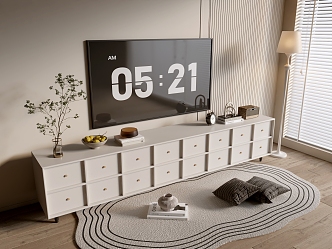 Modern Cream Style TV Cabinet Whole Cabinet Sideboard Cabinet Balcony Cabinet Storage Cabinet Entrance Cabinet 3d model