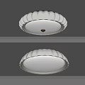 Modern Stylish Round Ceiling Light With White Wave Edge And Golden Accent 3d model
