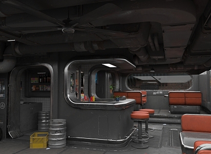 INDUSTRIAL LOFT BAR SCI-FI BAR 3d model