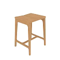 Modern Wooden Stool With Rectangular Seat And Sturdy Frame Design