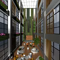 Contemporary Indoor Lounge Space With Green Vertical Gardens And Modern Seating
