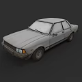 Classic Vintage Sedan Car With Silver Worn Exterior And Retro Design