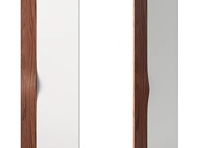 Wooden And White Panel Furniture Design With Curved Strip Details 3d model