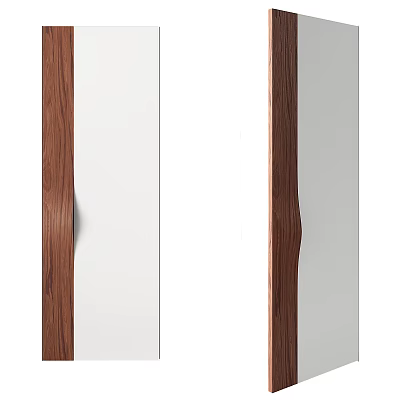 Wooden And White Panel Furniture Design With Curved Strip Details 3d model