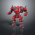 Red Armored Mechanical Robot Featuring Futuristic Sci Fi Design And Detailed Mechanical Arms