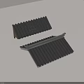 Traditional Roof Components Featuring Gray Black Tiles And Eave Decorative Structures 3d model