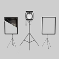 Professional Photography Lighting Equipment With Softbox Studio Light And Reflector On Tripod Stands