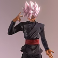 Detailed Anime Doll With Pink Hair Black Clothing Red Belt Hand Gesture And Outstretched Hand