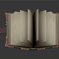 Open Book as Household Item with Colorful Cover and White Pages on Reflective Surface