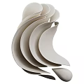 Modern Curved Decorative Ornament Set With Ceramic And Metal Pieces For Home Decor