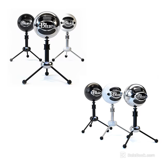 Blues Brand Modern Speakers With Tripod Stand Base And Black White Silver Color Options 3d model 