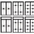 Modern Sliding Doors With Geometric Patterns Glass Panels And Metal Frames 3d model