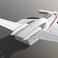 American Space Shuttle Model Featuring White Body Red Blue Stripes Windows Wings And Engine Details