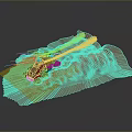 Rugged Desert Terrain With Military Vehicle Firing Missiles Kicking Up Dust Clouds