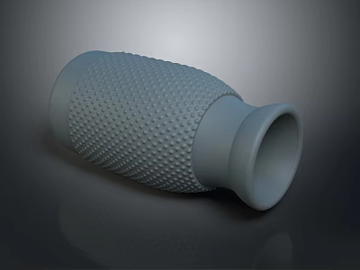 Grey Textured Household Bottle With Dotted Surface And Smooth Neck Design 3d model
