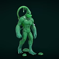 Green Monster Game Movie Character With Muscular Body Tentacle And Slime Drips