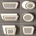 Modern Sleek Ceiling Lights With Square And Round Shapes And LED Lighting Designs 3d model