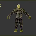 Green Skinned Muscular Hulk Creature In Detailed Armor Suit Standing Pose