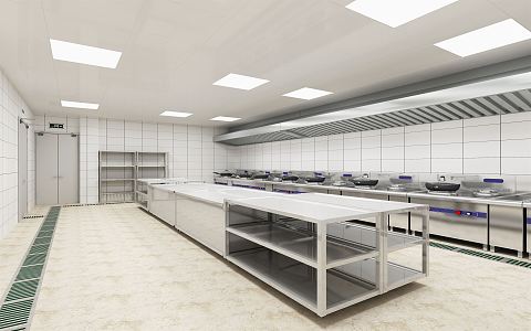 Modern kitchen canteen kitchen operating room 3d model