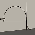 Modern Abstract Floor Lamp With Curved Metal Frame For Home Interior Lighting